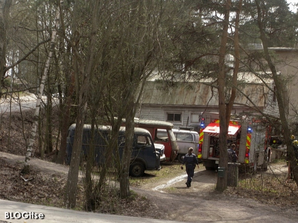 37 	firemen and police at work